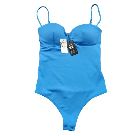 NWT Express Blue Padded Top Bodysuit Size XS - Picture 1 of 4